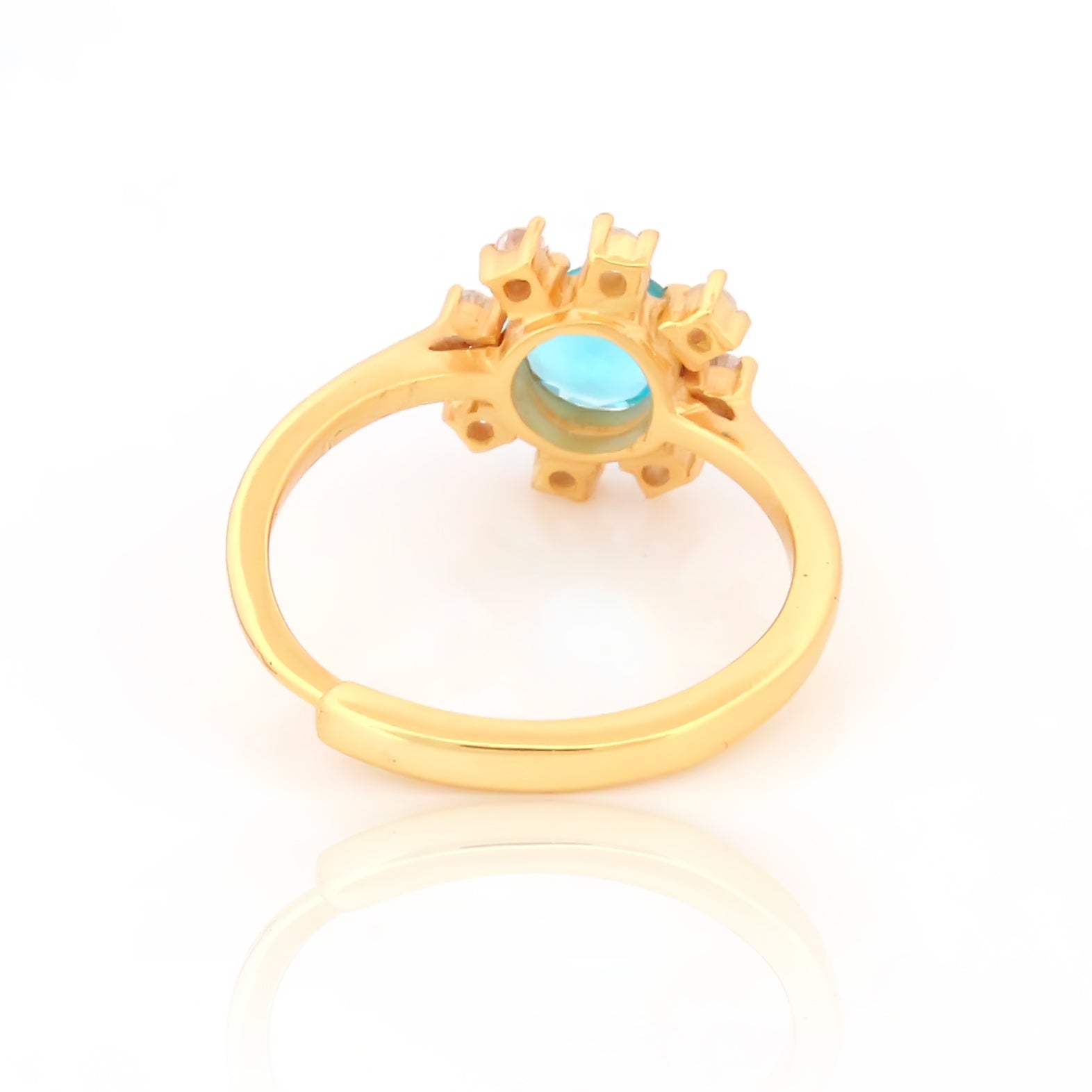 SWITCH BLUE GOLD PLATED SILVER RING